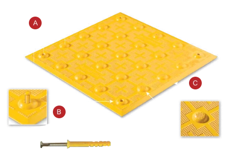 Truncated Domes ADA Access Tile - Radius 30" x 24" - Surface Mount - Image 4