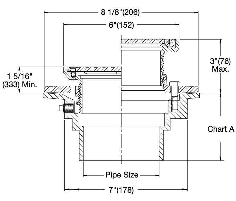 Watts - FD-100-VS - Floor Drain with Square Hinged Solid Cover - Image 2