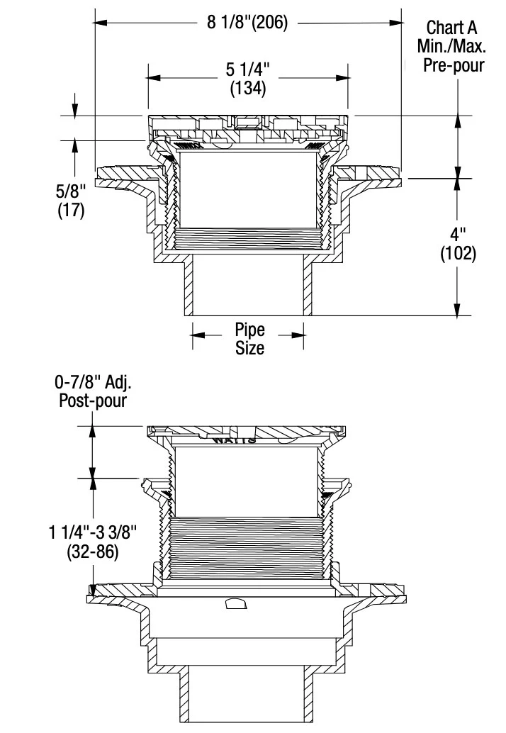 Watts - FD-1190-PR-60 - PVC Adjustable Floor Drain with Integrated Level - Image 2