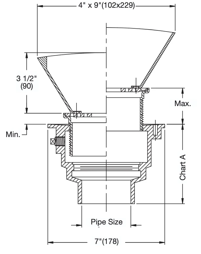 Watts - FD-200-EG - Floor Drain with Oval Funnel - Image 2