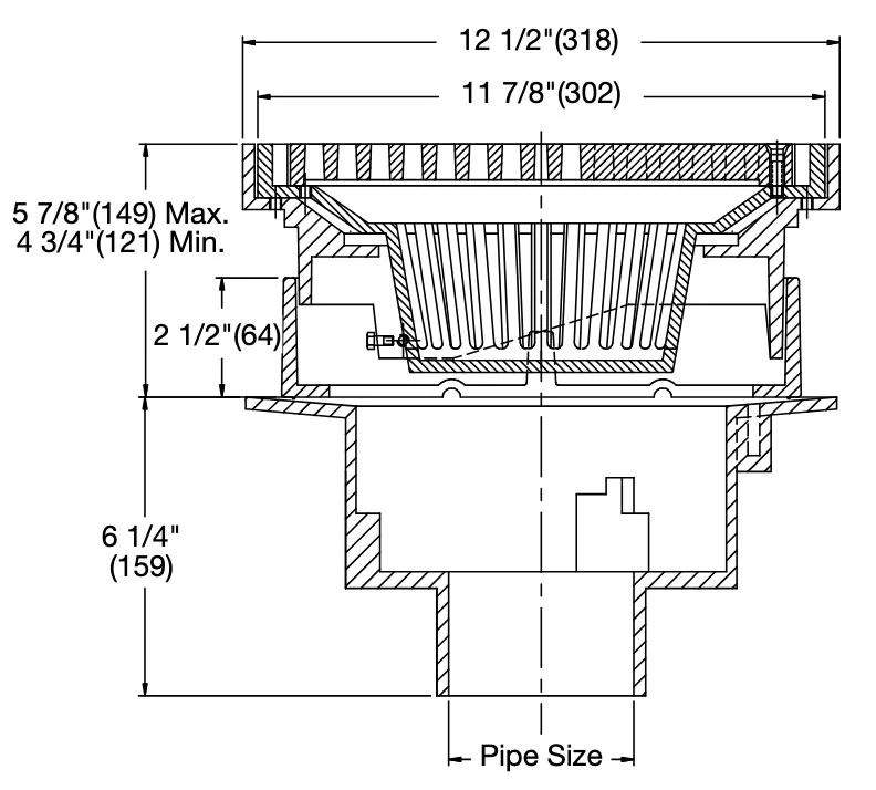 Watts - FD-340-SET - Area Drain with 12 in. Round Adjustable Top, Grate Supported by Bucket - Image 2