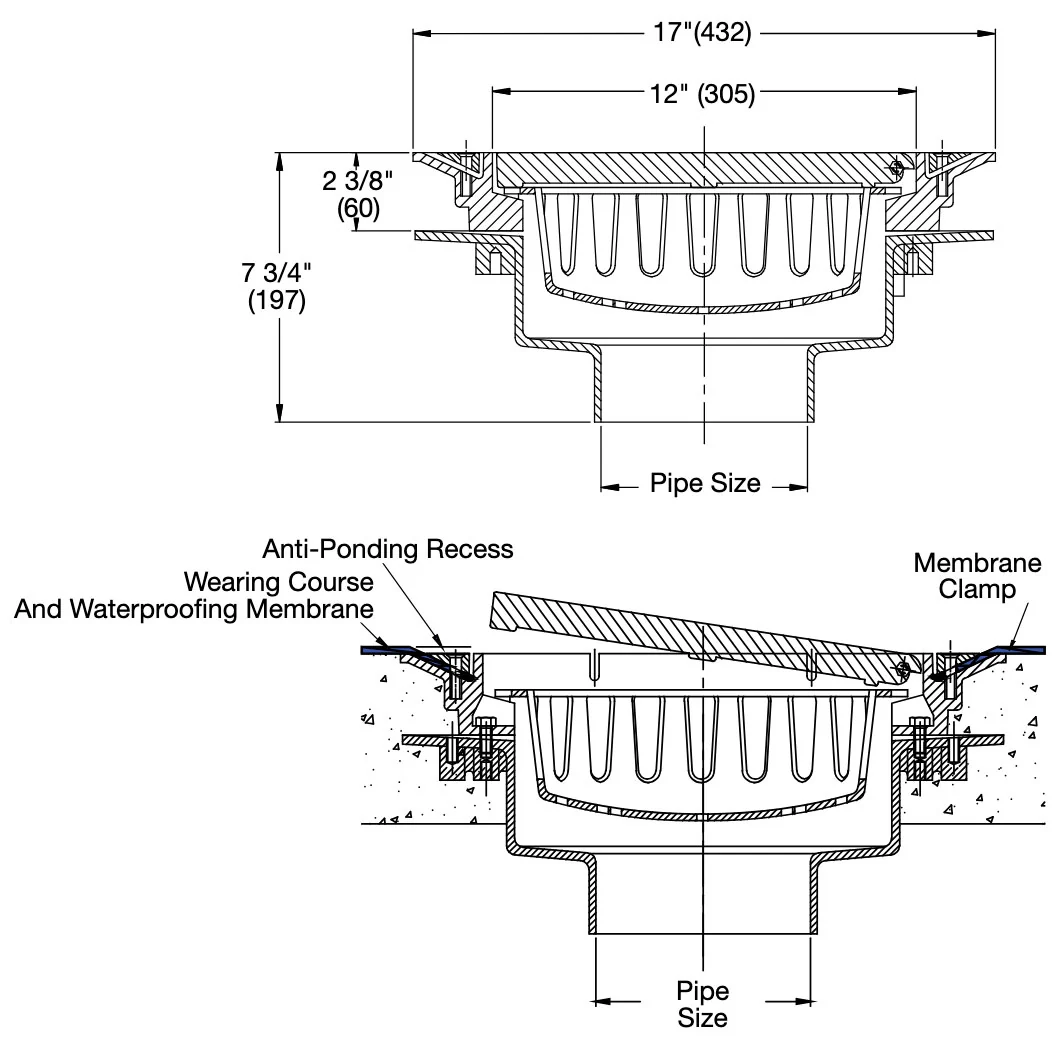 Watts - FD-490-F-4 - Cast Iron Parking Structure Drain - Image 2