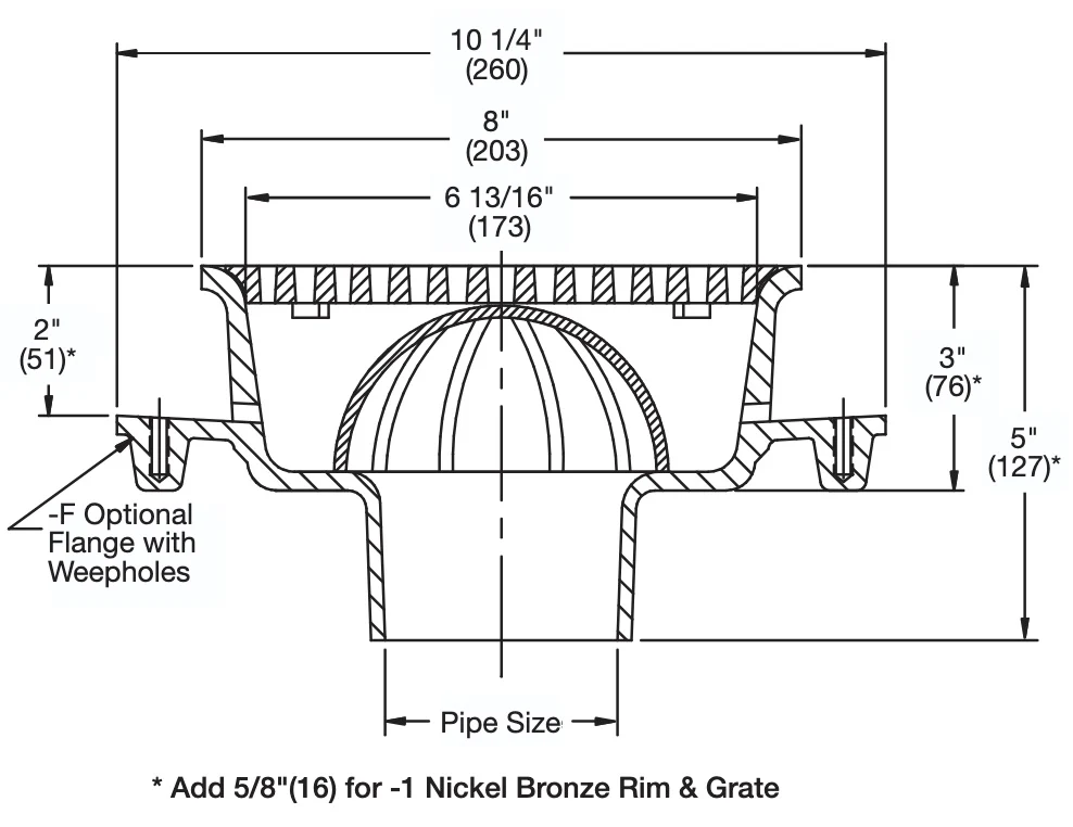 Watts - FS-700 - 8 in. Round x 3 in. Deep Sanitary Floor Sink - Image 2