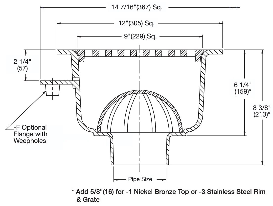 Watts - FS-730 - 12 in. Square x 6 in. Deep Sanitary Floor Sink - Image 2